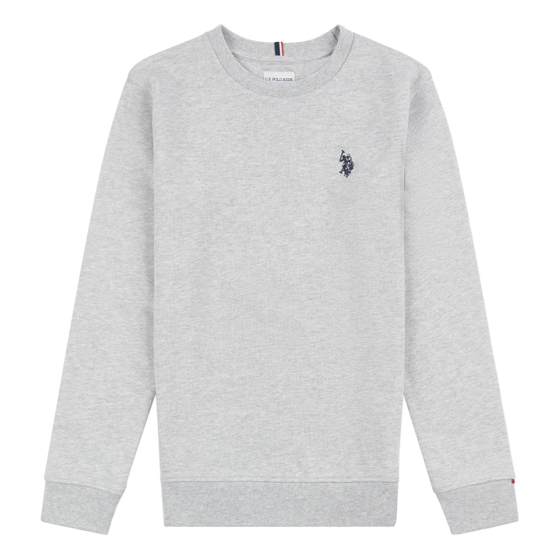 Image of US Polo Assn Double Horseman Crewneck Sweater Juniors - Grey Grey 7 - 8 Years