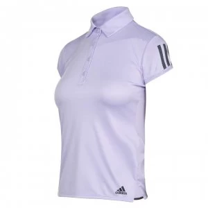 Image of adidas Womens Tennis Club 3-Stripes Polo Shirt - Purple/Grey