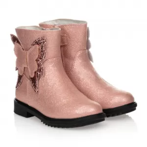 Image of Lelli Kelly Eneva Butterfly Ankle Boot - Pink, Size 2 Older