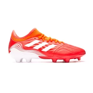 Image of adidas Copa Sense.3 Firm Ground Boots, Red/White/Orange, Size 2