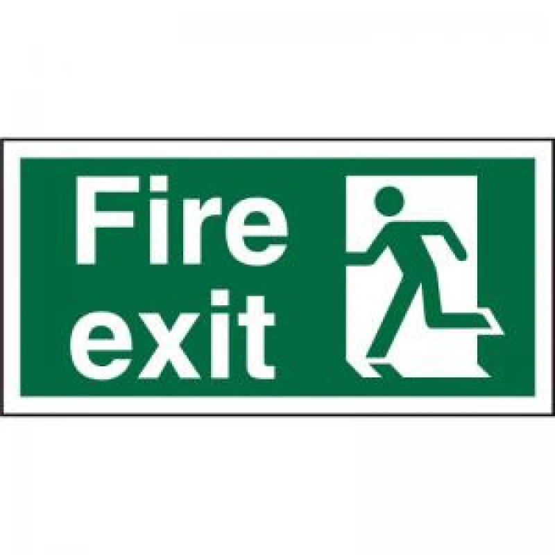 Image of Seco Safe Procedure Safety Sign Fire Exit Man Running Left Semi Rigid EXR29000SS