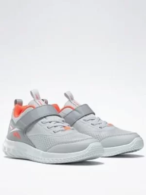 Image of Reebok Rush Runner 4 Shoes, Grey/Orange, Size 2.5 Older