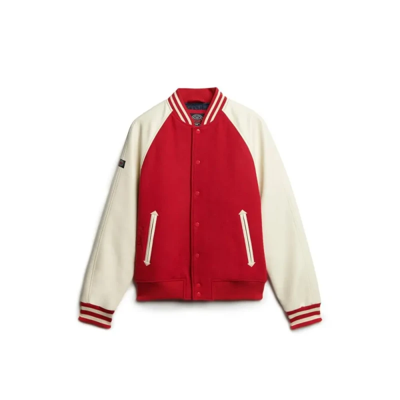 Image of Superdry Bomber Superdry College Varsity Rouge Male L