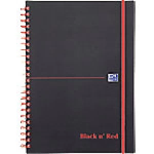 Image of OXFORD Black n' Red Poly Wirebound Notebook Ruled A5 140 Pages