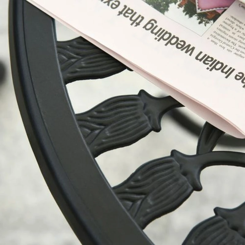 Image of Outsunny 3 Piece Bistro Set, Aluminium Garden Furniture with Umbrella Hole, Black 84B-500BK