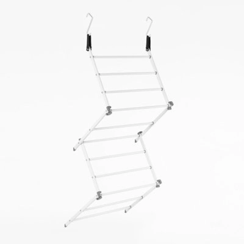 Image of OHS OHS Over Door Clothes Airer Utility Caravan Towel Clothes Drying Rack Hanger Compact in White White One Size Unisex 5027434185610