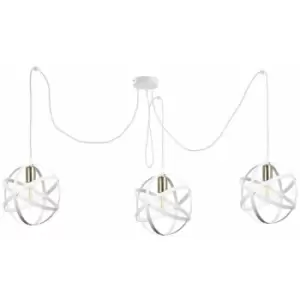 Image of Keter Pola Cluster Pendant Ceiling Light White, Gold, 3x E27