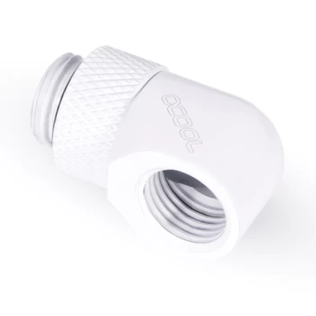 Image of Alphacool Eiszapfen 90 Degree Angled Rotary Fitting - White