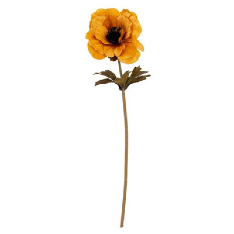 Image of Hill Interiors Orange Anemone Stem Artificial Flower - Plastic - L10 X W10 X H38cm - Orange