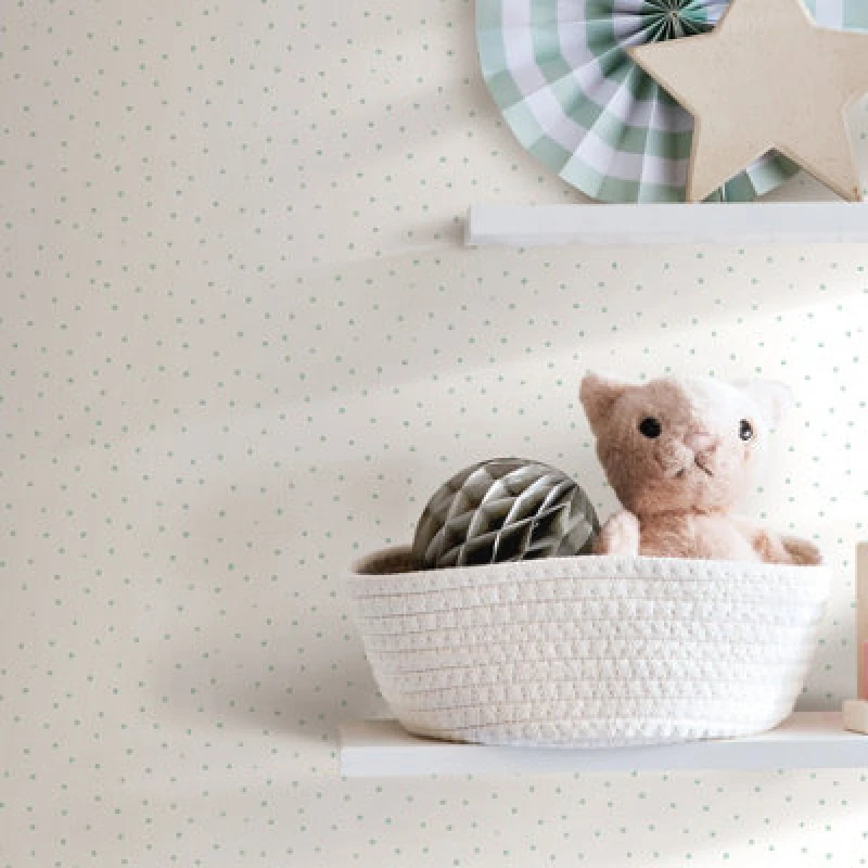 Image of Hoopla Walls Mini Dots Seafoam 10M Wallpaper