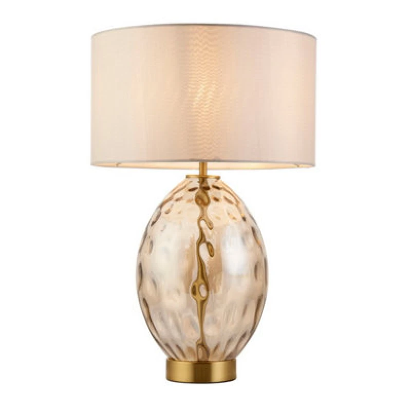 Image of Luxia Luxia Summer Touch Glass Table Lamp - Satin Brass