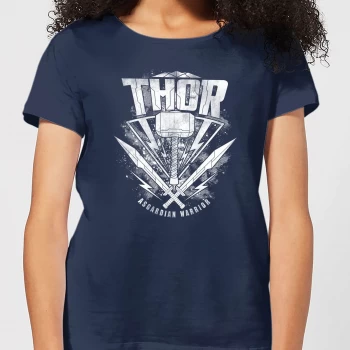 Image of Marvel Thor Ragnarok Thor Hammer Logo Womens T-Shirt - Navy - XL
