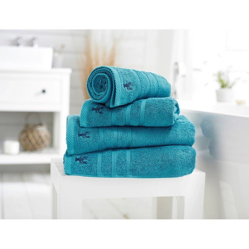 Image of Lobster Creek Kaleidoscope 550gsm Combed Cotton Towels Turquoise