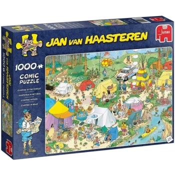 Image of Jumbo Jan Van Haasteren Camping in the Forest Jigsaw - 1000 Piece