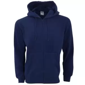 Image of SG Mens Plain Full Zip Hooded Sweatshirt (M) (Navy Blue)
