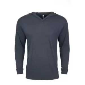 Image of Next Level Adults Unisex Tri-Blend Long Sleeve T-Shirt Hoodie (XS) (Indigo)
