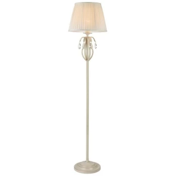 Image of Maytoni Lighting - Brionia Floor Lamp Beige with Pleated Satin Lampshade, 1 Light, E14