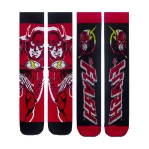 Image of The Flash Mens Socks (Pack of 2) (7 UK-11 UK) (Black/Red)
