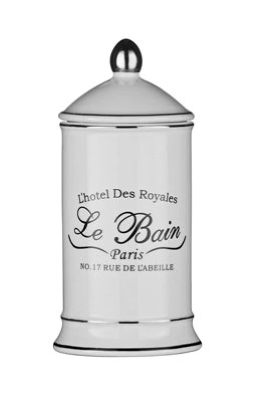 Image of Premier Housewares Le Bain Cotton Bud Jar White