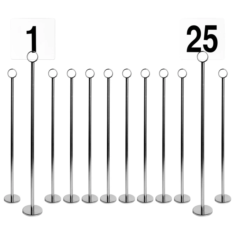 Image of Argon Tableware 25 Table Numbers With 20Cm Holders - Place Cards & Holder Stands Set For Wedding, Restaurant, Memo & Party