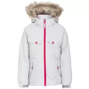 Image of Trespass Childrens Girls Denia Waterproof Ski Jacket (3-4 Years) (Platinum Print)