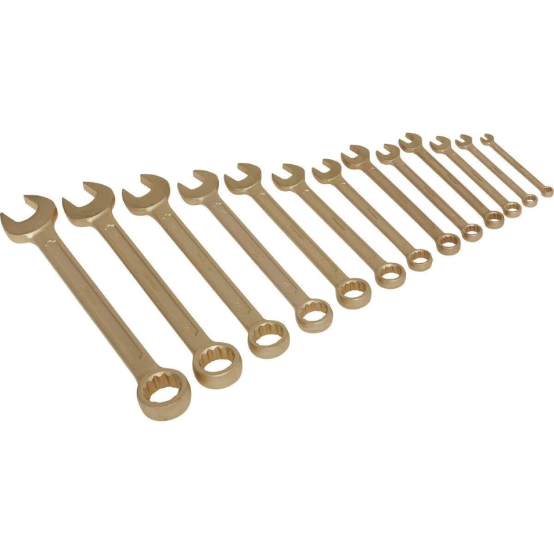Image of Loops 13 Piece Combination Spanner Set - 8 to 32mm - Non-Sparking Beryllium Copper Copper