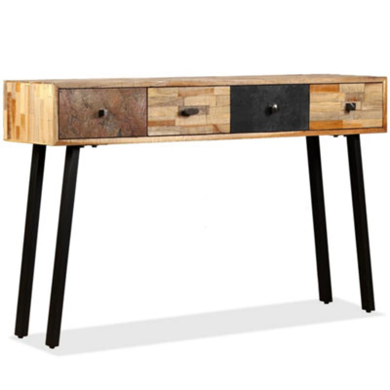 Image of Vidaxl Console Table Solid Reclaimed Teak 120X30X76 Cm