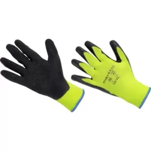 Image of Portwest Thermogrip Gloves in Black/Yellow, Size Small Latex