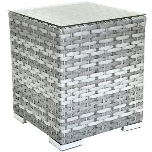 Image of Charles Bentley Milano Glass-Topped Rattan Side Table