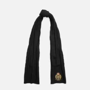 Image of Lauren Ralph Lauren Logo-Patched Cable-Knitted Scarf