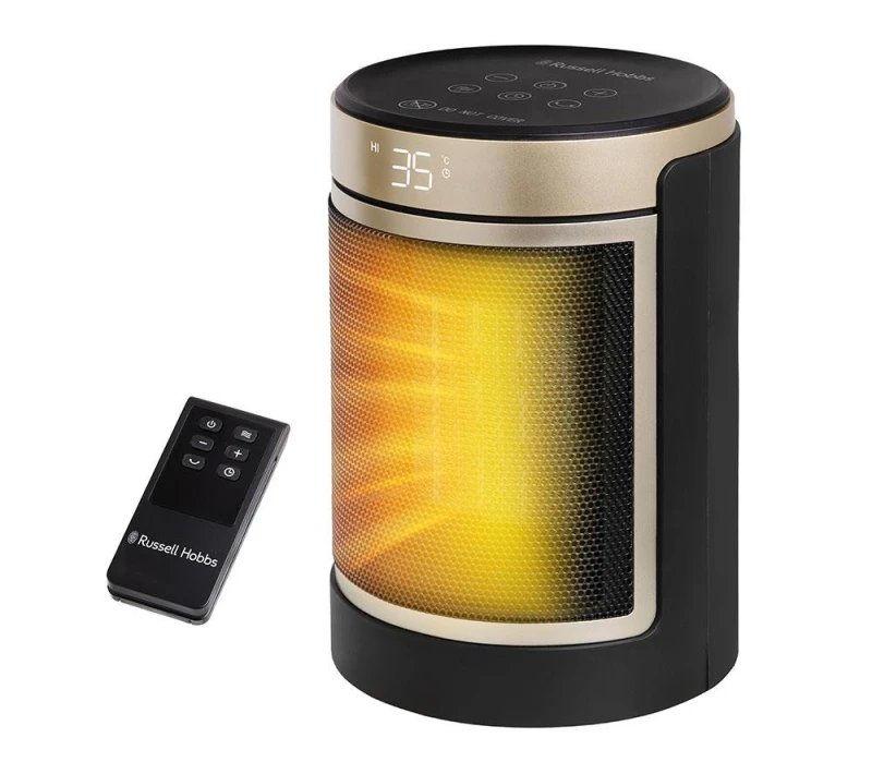 Image of Russell Hobbs RHCH2002G Ceramic Fan Heater - Black & Gold,Black 5056233836096