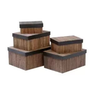 Image of Set of 5 Natural Storage Boxes