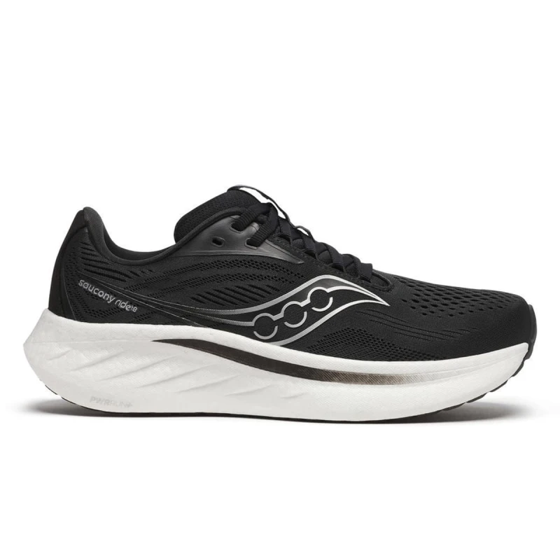 Image of Saucony Saucony Ride 18 Womens Black/white - Black / Standard / 8
