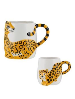 Image of Price & Kensington Parent & Child Set Of 2 Cheetah Mugs