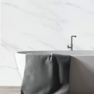 Image of White Marble PVC Shower Wall Panel - 2400 x 1000mm