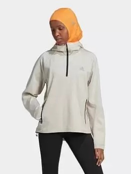 Image of adidas X-city Cold.rdy Running Cover-up, Beige, Size L, Women