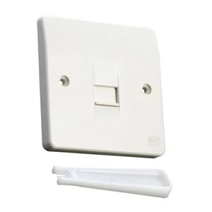 Image of MK 1 gang Raised White Telephone socket
