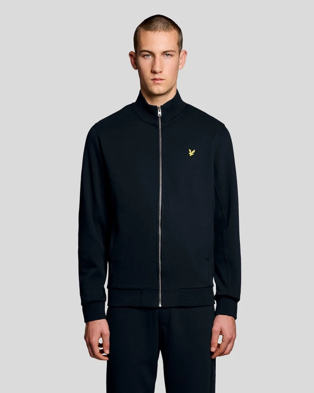 Image of Lyle & Scott Mens Cotton Blend Track Jacket in Navy