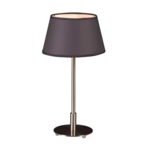 Image of Geilo Table Lamp With Round Tapered Shade Satin Nickel