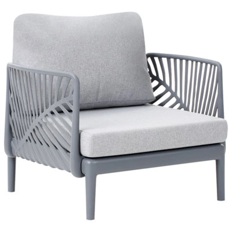 Image of Beliani Modern Garden Armchair Saturnia Grey