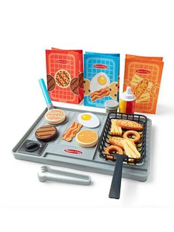 Image of Melissa & Doug Water WOW Grill Spielset - 27-teiliges Spielset mit Grill Fritteuse Kuchenhelfern und Lebensmitteln mit Farbwechseleffekt fur realist