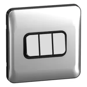 Image of Schneider LSD 10AX 3G 2W Switch Black Insert Polished Chrome - GGBL1032BPC