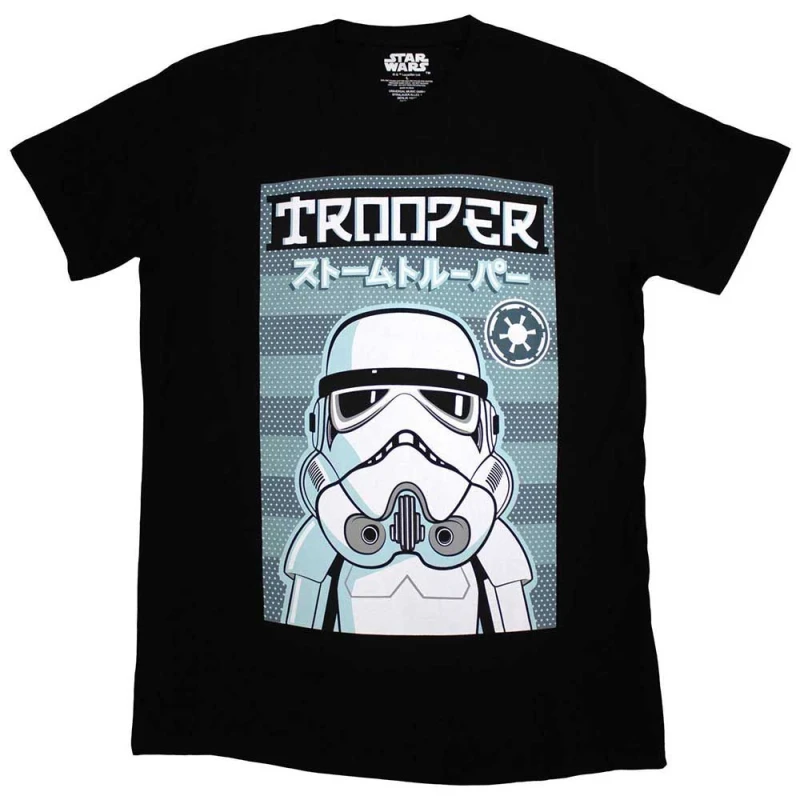 Image of Star Wars Trooper Japanese Logo T Shirt Black unisex