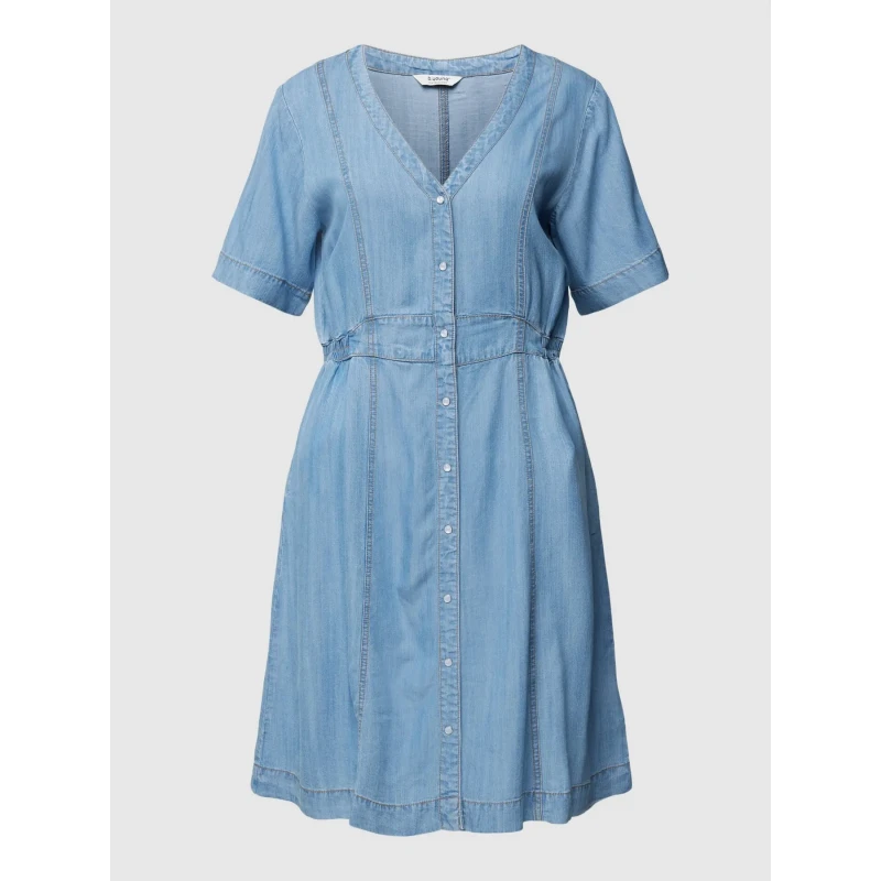 Image of b.Young Womens v-neck denim dress b.young Lana Bleu Female 34
