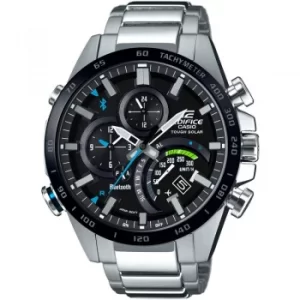 Image of Mens Casio Edifice Bluetooth World Traveller Alarm Chronograph Solar Powered Watch