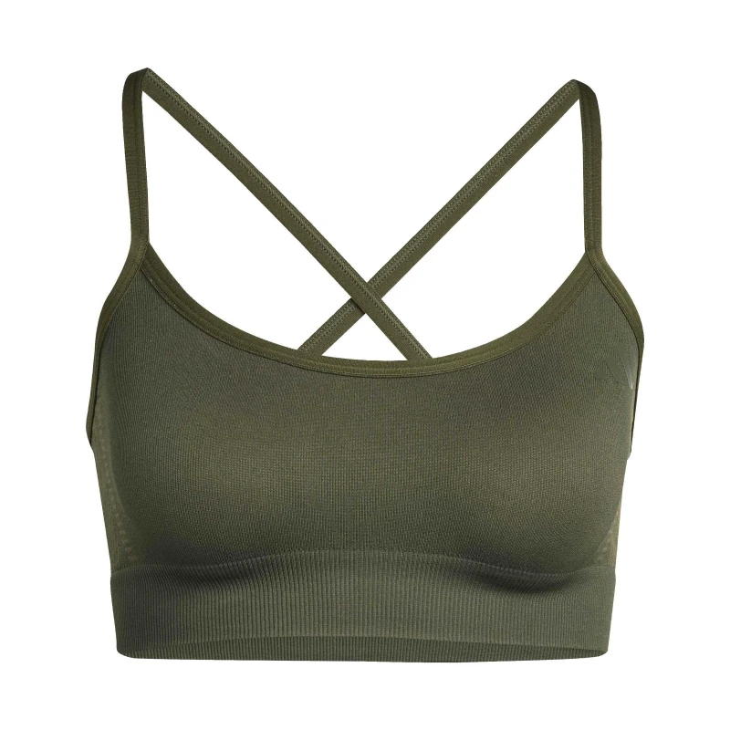 Image of adidas Womens Sleeveless Low Impact Sports Bra Khaki female S (8-10)