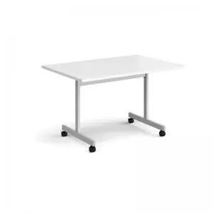 Image of Rectangular fliptop meeting table with silver frame 1200mm x 800mm -
