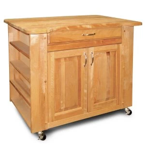 Image of Catskill by Eddingtons Deep Storage Kitchen Trolley on Wheels with Contoured Top