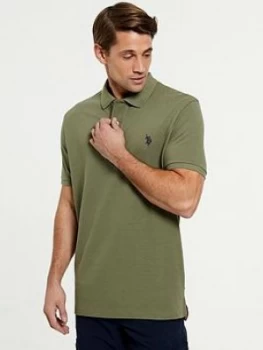 Image of U.S. Polo Assn. Core Pique Regular Fit Polo Shirt - Green, Size S, Men