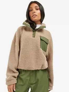 Image of Barbour International Vetel Sherpa Overlayer - Beige, Beige, Size 10, Women